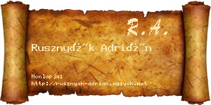 Rusznyák Adrián névjegykártya