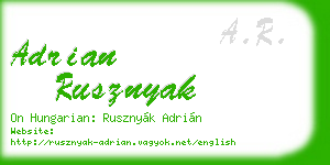 adrian rusznyak business card